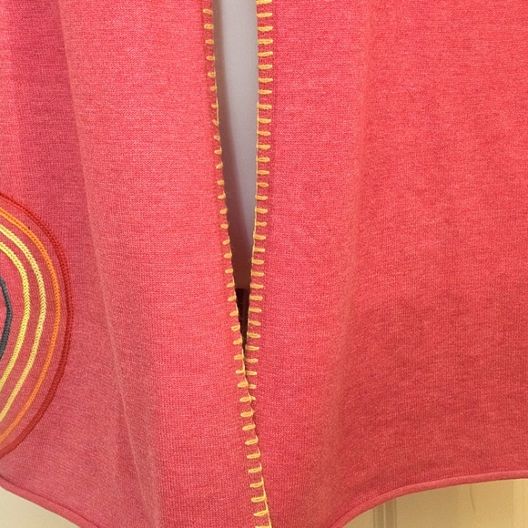 COPY - Kerri Rosenthal Rainbow Heart Pink Cardigan Open Front Sweater - Picture 9 of 12